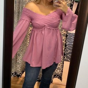 Criss Cross Lavender Top